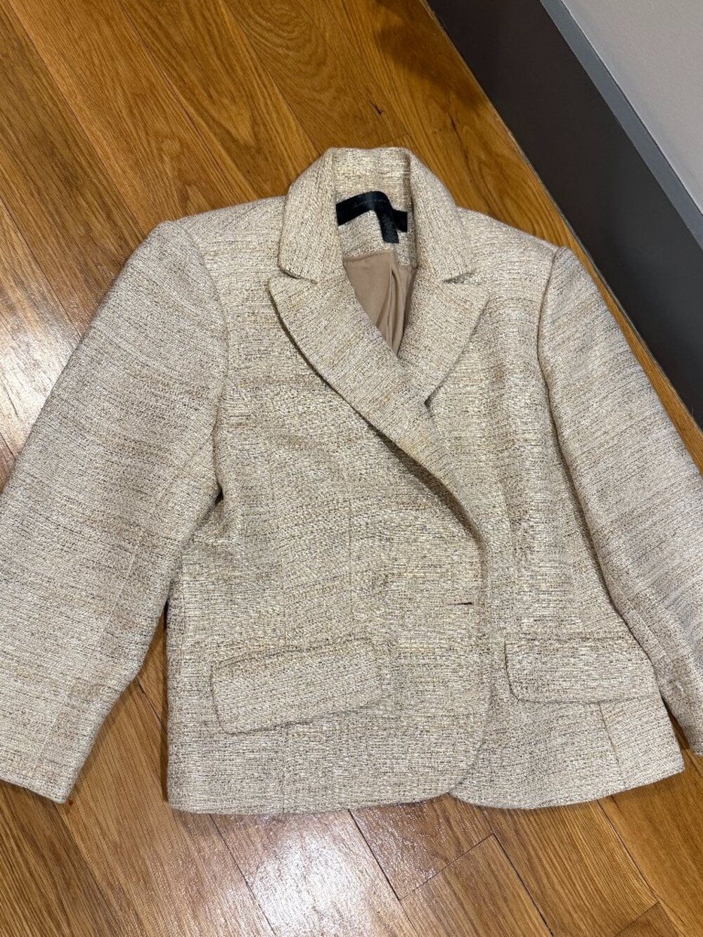 Apostrophe Gold Textured Structured Blazer Size 14